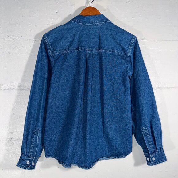 Vintage Disney Store Seven Dwarfs Embroidered Denim Shirt Button Front M - Picture 9 of 11